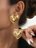 Heart Shape Stud Earrings – Minimalist Cute Everyday Jewelry