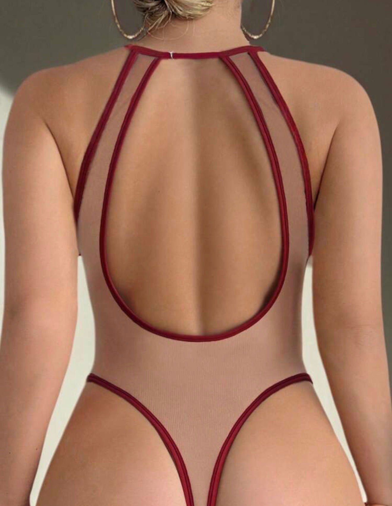 Sheer Backless Fitted Bodysuit – Bold Statement One Piece