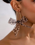 Leopard Print Bow Earrings – Chic Statement Accessories