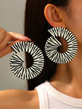 Zebra Print Faux Leather Drop Earrings