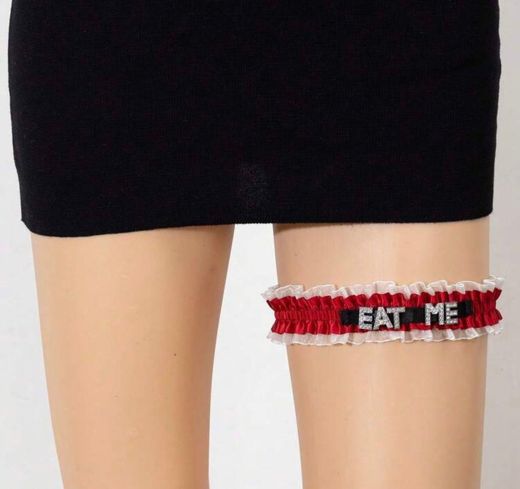 Eat Me Rhinestone Thigh Cuff
