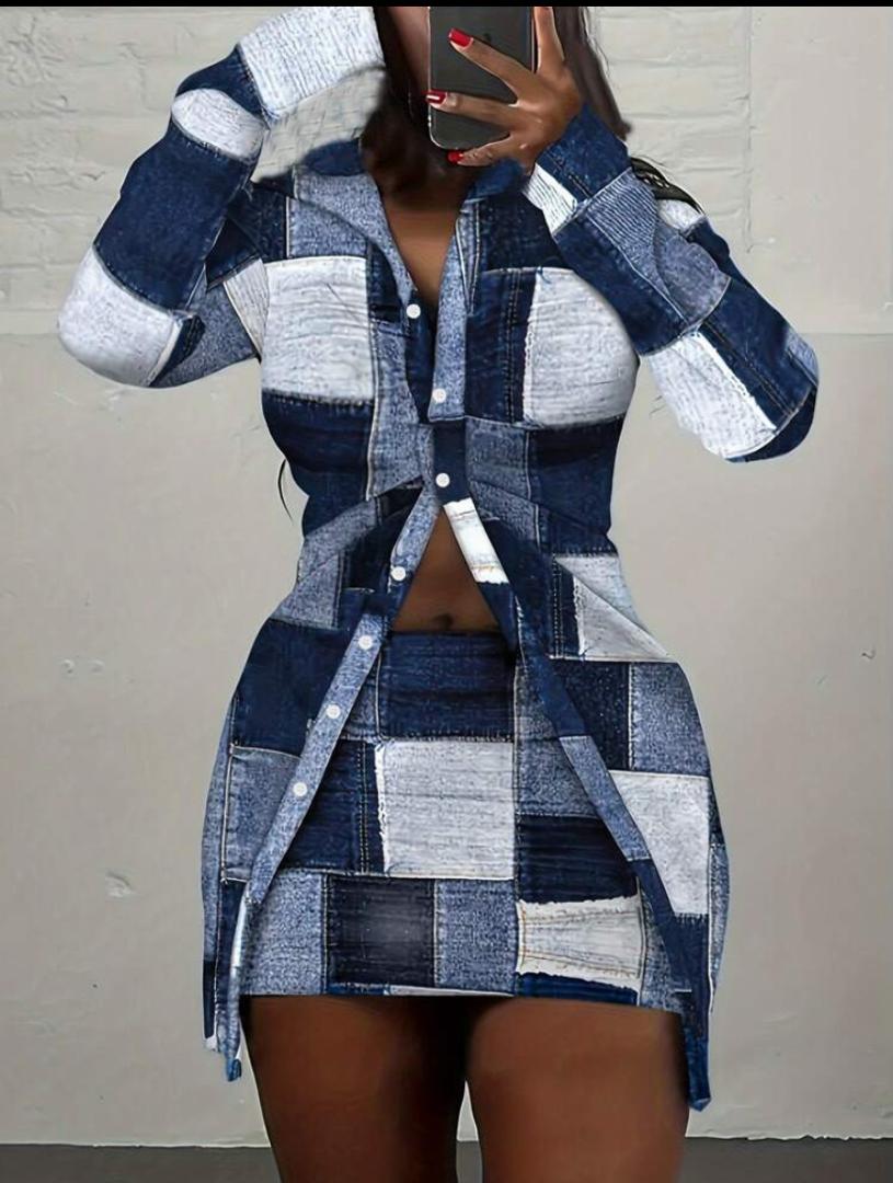 Faux Denim Set