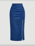 Split Thigh Denim Skirt