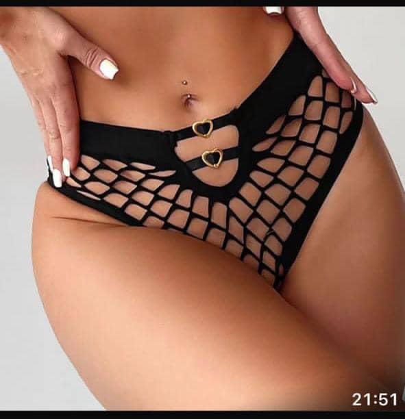 Heart Detail Fishnet Panty